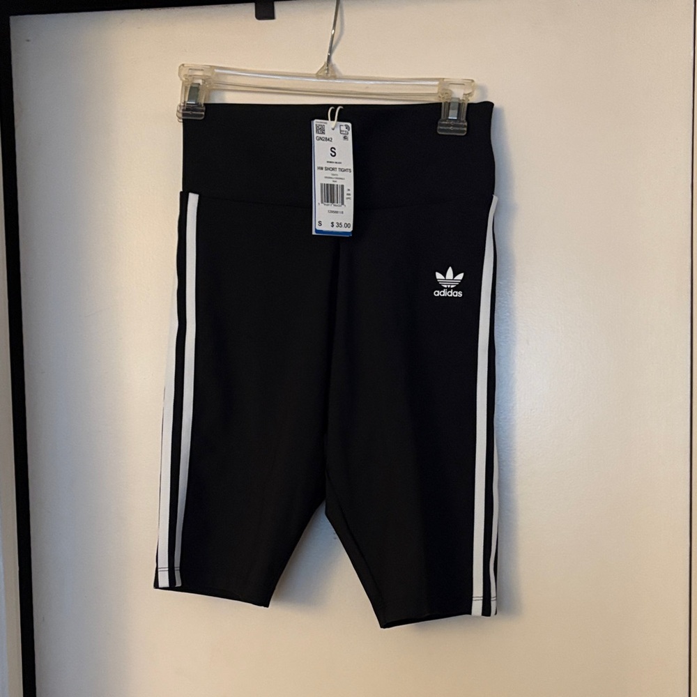 Adidas Black Shorts with White Accents